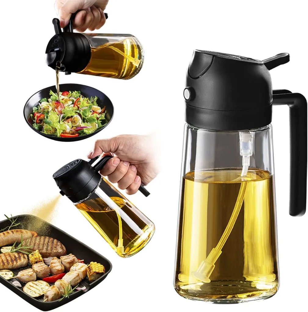 2-in-1 Oil Dispenser & Sprayer 1 2-in-1 Oil Dispenser & Sprayer Bottle – Precision Pour & Mist Control | Charm Trendify